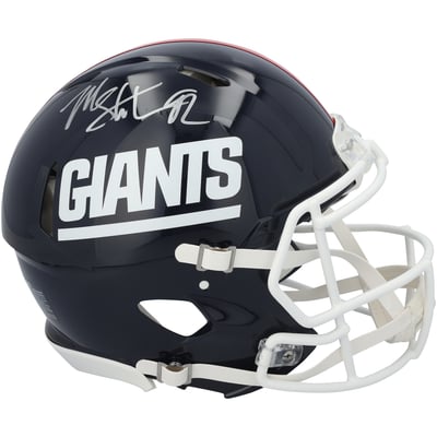 Michael Strahan New York Giants Autographed Fanatics Authentic Riddell 1980-1999 Throwback Speed Authentic Helmet 