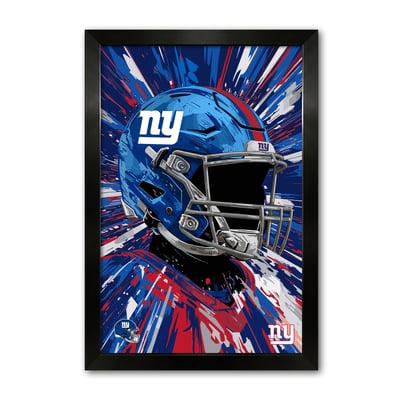 New York Giants 27" x 39" Framed Football Helmet Hyper Speed Art Print