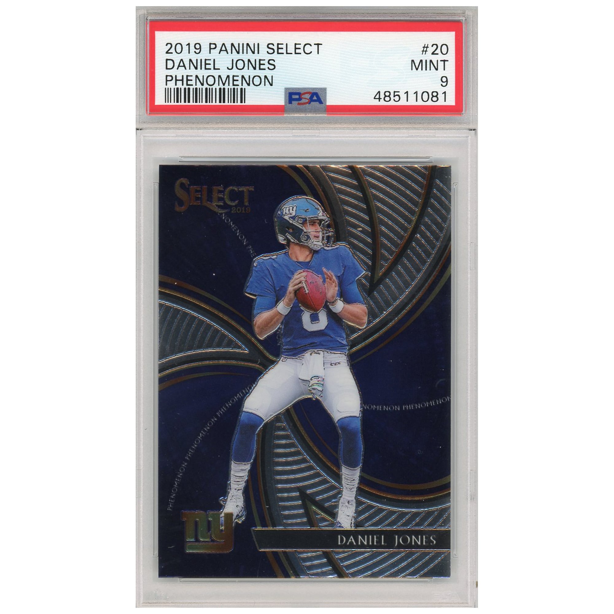 New York Giants Daniel Jones 2019 Panini Select Rookie Phenomenon