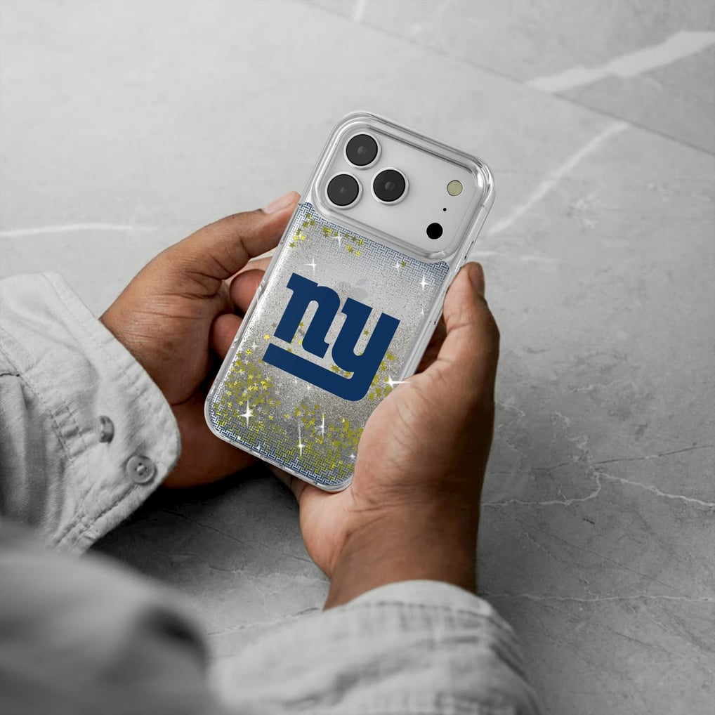 New York Giants Linen Logo iPhone Glitter Case