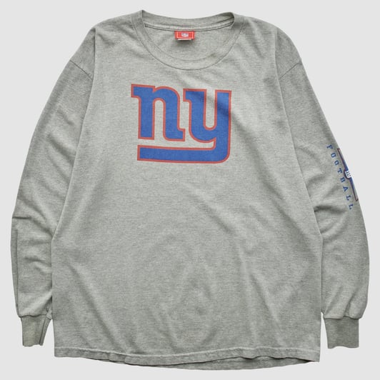 New York Giants NFL 2000s Long Sleeve T-shirt - Heather Gray - M by Fanatics Real Vintage