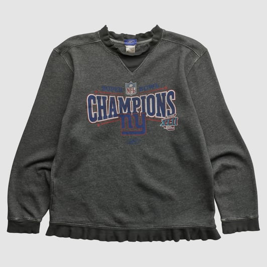 New York Giants Reebok 2008 Pullover Sweatshirt - Dark Heather Gray - M by Fanatics Real Vintage