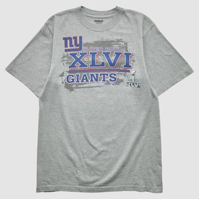 New York Giants Reebok 2012 T-shirt - Heather Gray - S by Fanatics Real Vintage