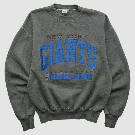 New York Giants Russell 90s Pullover Sweatshirt - Gray - XS by Fanatics Real Vintage