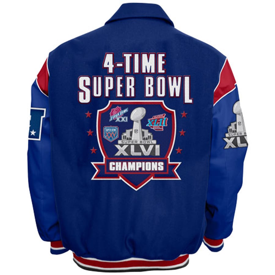 New York Giants Super Bowl XLVI Champions 4-Time Champs Wool 