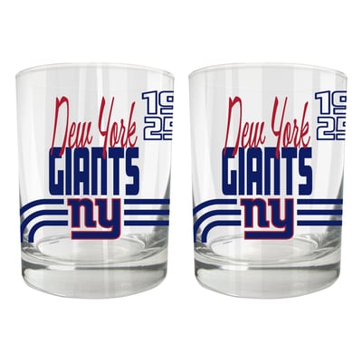 New York Giants Two-Piece 12oz. Heritage Rocks Glass Set