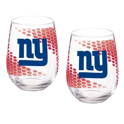 New York Giants Two-Piece 17oz. Color Fade Stemless Wine Glass Set