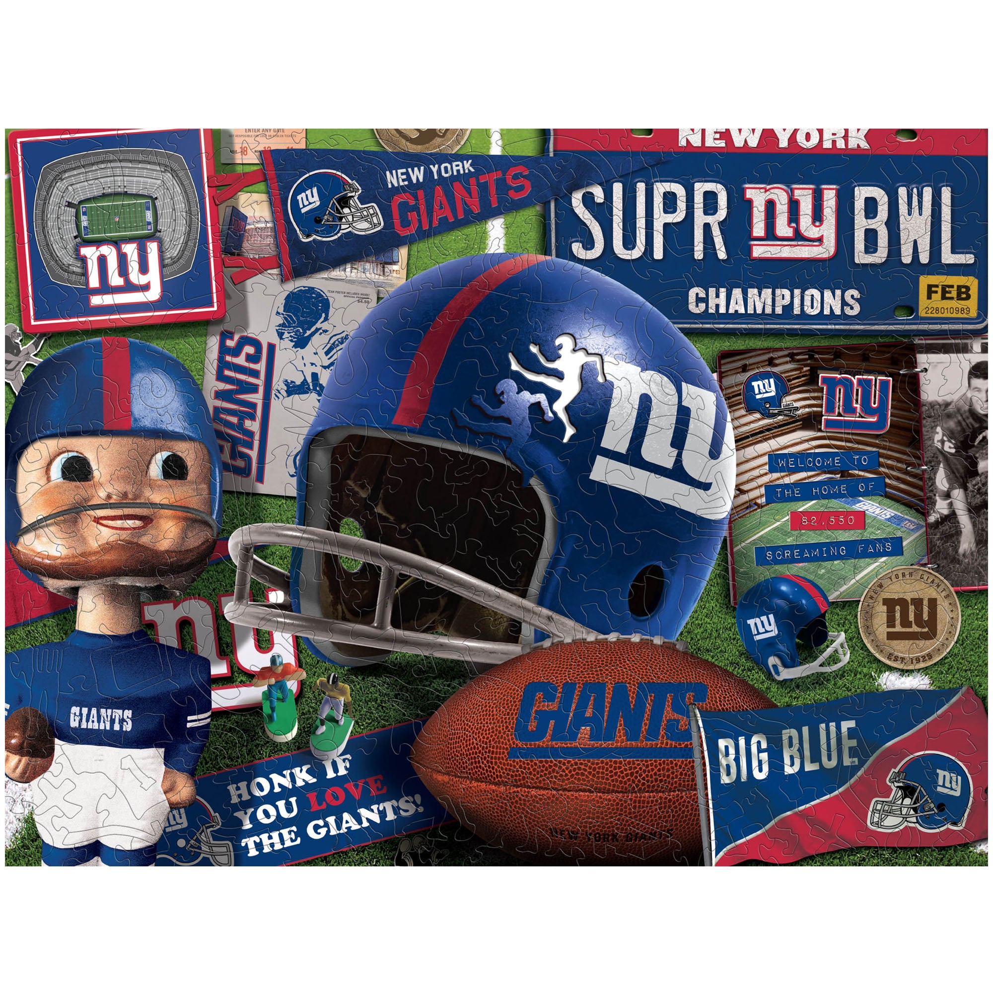 New York Giants Wooden Retro Series Puzzle