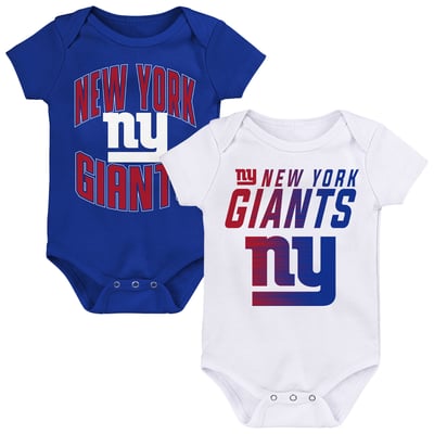 New York Giants Outerstuff Newborn & Infant Snuggle Blitz 2-Pack Bodysuit Set - Royal/White