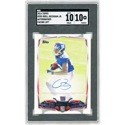 Odell Beckham Jr. New York Giants Autographed 2014 Topps Facing Left Photo Variation #355 SGC Authenticated 10/10 Rookie Card