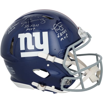 Phil Simms, Eli Manning & Otis Anderson New York Giants Autographed Fanatics Authentic Riddell Speed Authentic Helmet with Multiple Inscriptions