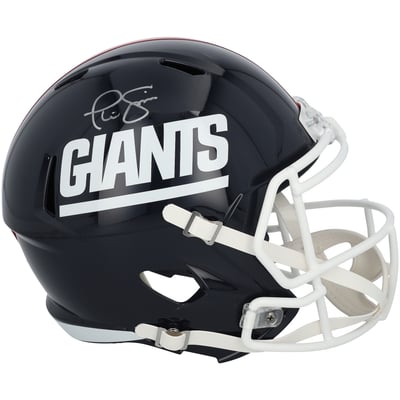 Phil Simms New York Giants Autographed Fanatics Authentic Riddell 1980-1999 Throwback Speed Replica Helmet