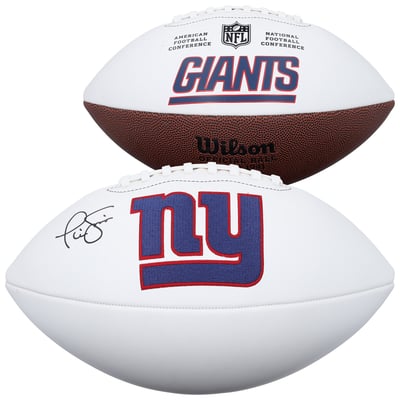 Phil Simms New York Giants Autographed Fanatics Authentic Wilson White Panel Football