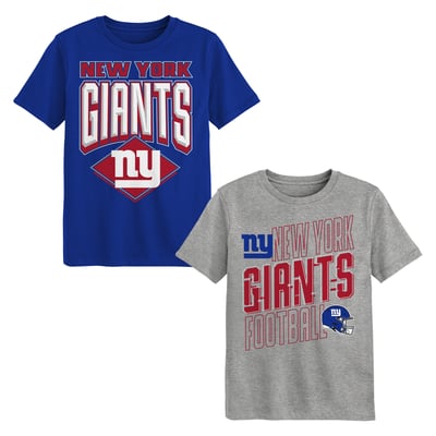 New York Giants Outerstuff Preschool Trench Kings 2-Pack T-Shirt Set - Royal/Gray