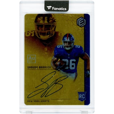 Saquon Barkley New York Giants Autographed 2018 Panini Elements Gold #81 #20/25 Rookie Card