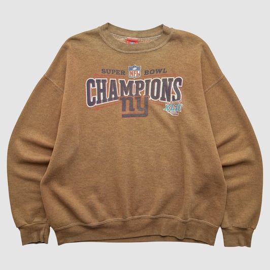 Super Bowl XLII NFL 2008 Pullover Sweatshirt - Clay - L by Fanatics Real Vintage