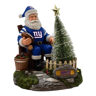 New York Giants The Memory Company Santa Figurine with LED Tree