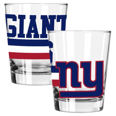 New York Giants The Memory Company Two-Piece 15oz. Big Stripes Double Old Fashioned Glass Set