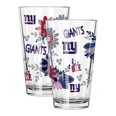 New York Giants The Memory Company Two-Piece 16oz. Flowers Pint Glass Set