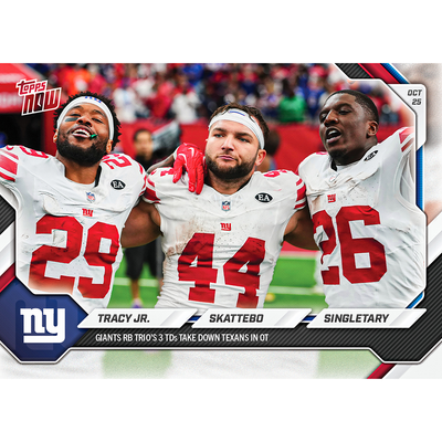 Tyrone Tracy Jr. / Cam Skattebo / Devin Singletary - 2026-27 NFL Topps NOW® - Card 77
