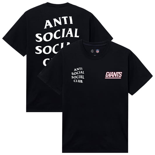 New York Giants AntiSocialSocialClub x NFL Unisex Snap T-Shirt - Black