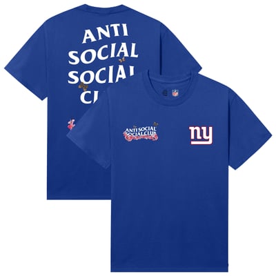New York Giants AntiSocialSocialClub x NFL Unisex Blossom T-Shirt - Royal