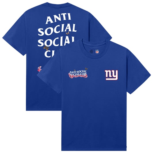 New York Giants AntiSocialSocialClub x NFL Unisex Blossom T-Shirt - Royal