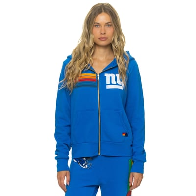 New York Giants Aviator Nation Unisex Tri-Blend Full-Zip Hoodie - Royal
