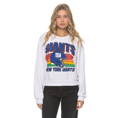 New York Giants Aviator Nation Unisex Relaxed Tri-Blend Sweatshirt - White