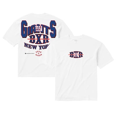 New York Giants Born x Raised Unisex Block Letter T-Shirt - White