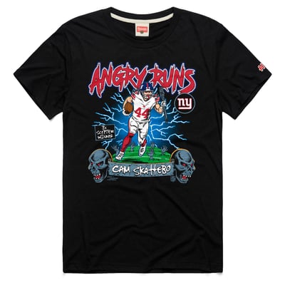 Cam Skattebo New York Giants Homage Unisex Angry Runs Tri-Blend T-Shirt - Black