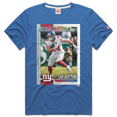 Cam Skattebo New York Giants Homage Unisex NFL Topps Trading Card Tri-Blend T-Shirt - Royal