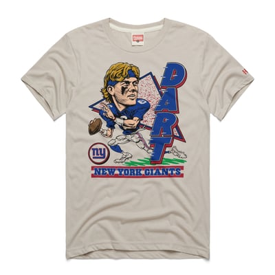 Jaxson Dart New York Giants Homage Unisex Caricature Player Graphic Tri-Blend T-Shirt - Stone