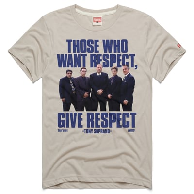 New York Giants x The Sopranos Homage Unisex Give Respect Tri-Blend T-Shirt - Stone