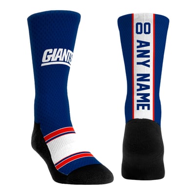  New York Giants Rock Em Unisex Throwback Jersey Custom Crew Socks - Royal