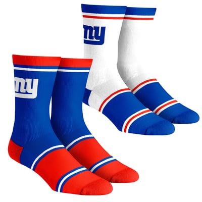 New York Giants Rock Em Unisex Two-Pack Team Color Crew Socks - Royal
