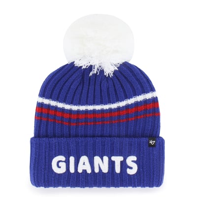  New York Giants '47 Women's Fuzzy Script Cuffed Knit Hat with Pom - Royal