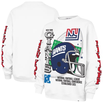 New York Giants '47 Women's Thunderous Oversized Fleece Sweatshirt - White