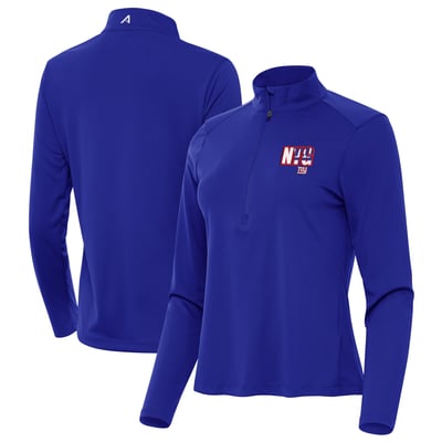 New York Giants Antigua Women's Tribute Half-Zip Pullover - Royal
