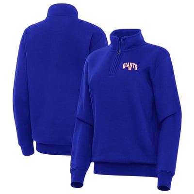 New York Giants Antigua Women's Victory Quarter-Zip Pullover - Royal
