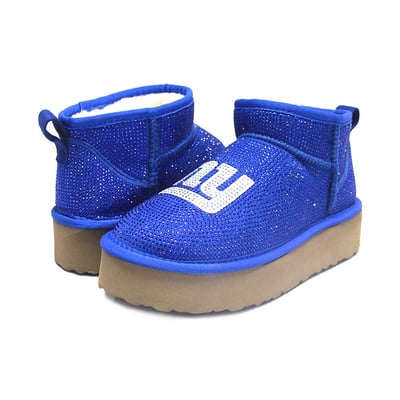  New York Giants FABGATING by Cuce Women's Crystal Platform Boots - Royal