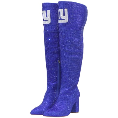  New York Giants FABGATING by Cuce Women's Team Color Crystal Over-The-Knee Boots - Royal