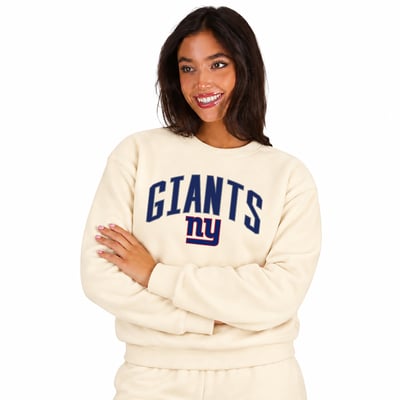 New York Giants Fanatics Women's Plus Size Hoodie & Pants Lounge Set - Cream