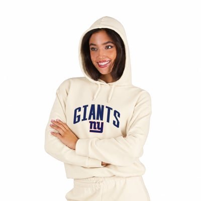  New York Giants Fanatics Women's Plus Size Hoodie & Pants Lounge Set - Cream