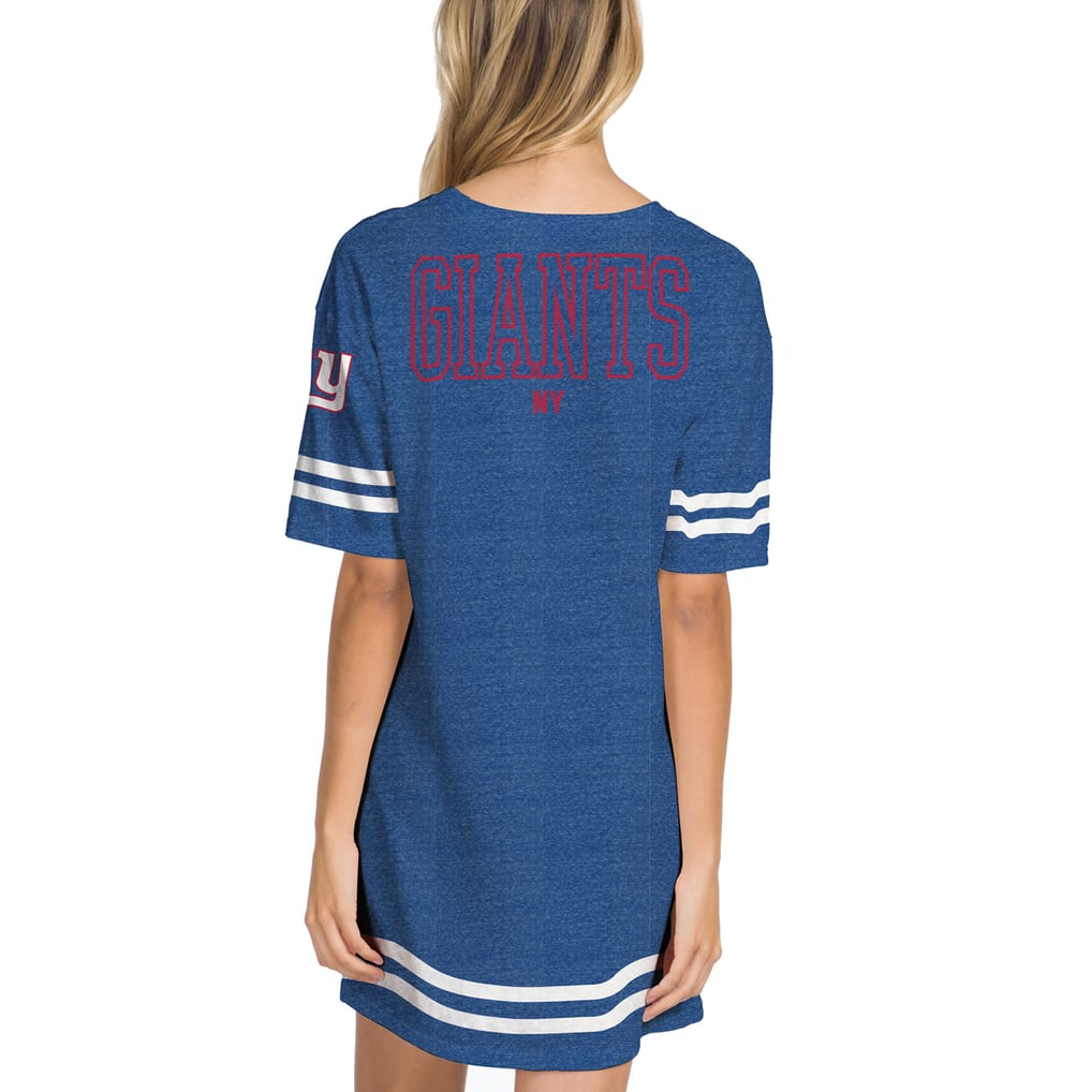 varsity jersey dress Women's Junk Food Heathered Royal New York Giants Stripe Tri-Blend IT44/US8/L