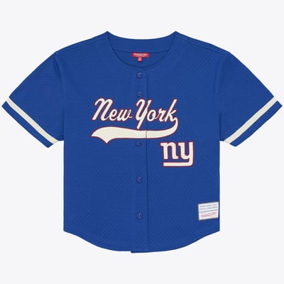 New York Giants Mitchell & Ness Women's Retro Roots Baseball Jersey - Royal