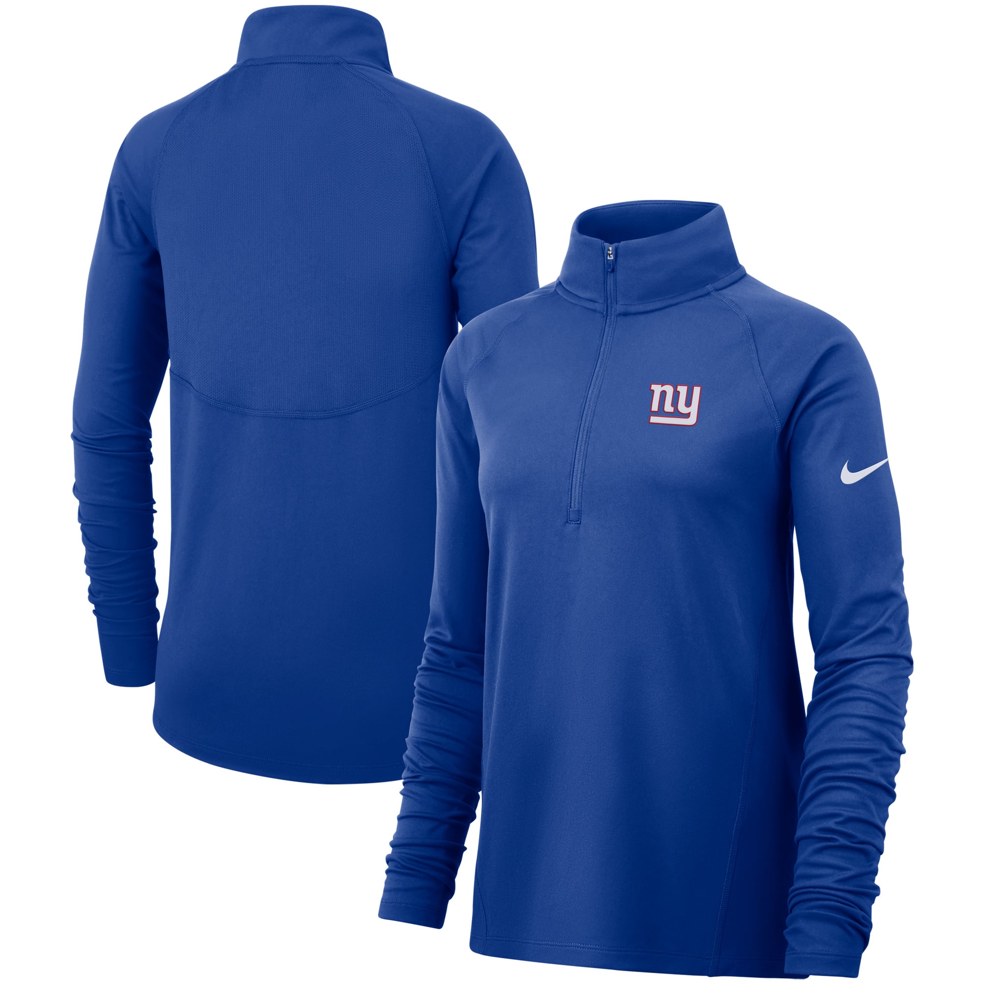 Women's Nike Royal New York Giants Raglan Performance Half-Zip