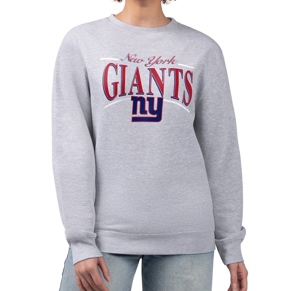 New York Giants Starter Women's Arch Stripe Fleece Pullover Sweatshirt - Gray