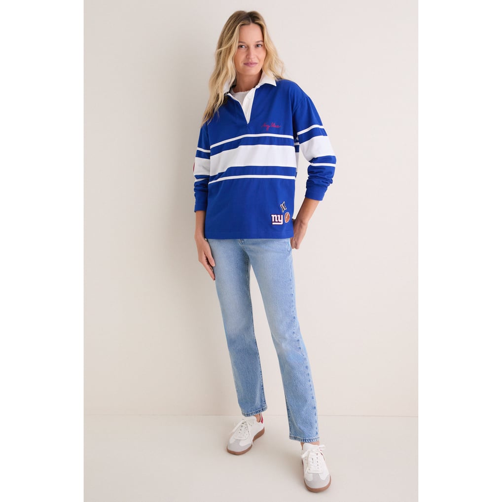 Tuckernuck New York Giants Women's Royal Rugby Long Sleeve Polo