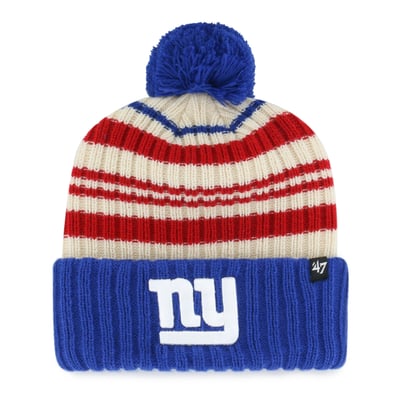  New York Giants '47 Youth Snow Fort Cuffed Knit Hat with Pom - Royal